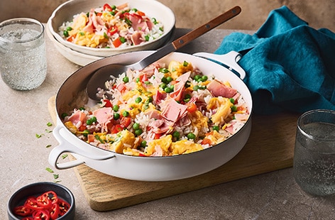 Ham and egg fried rice