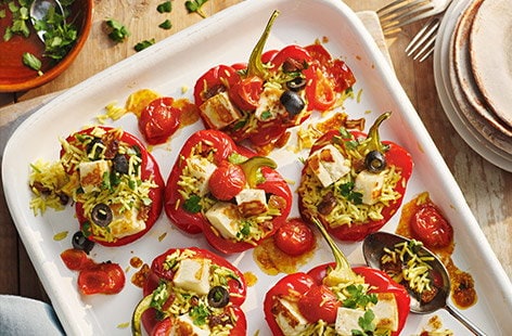 Image of "Halloumi stuffed peppers"