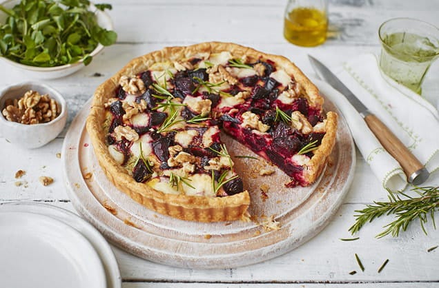 Roasted beetroot and goat’s cheese tart