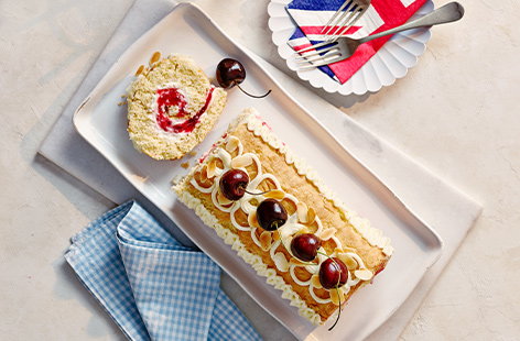 Image of "Cherry Bakewell Swiss roll"