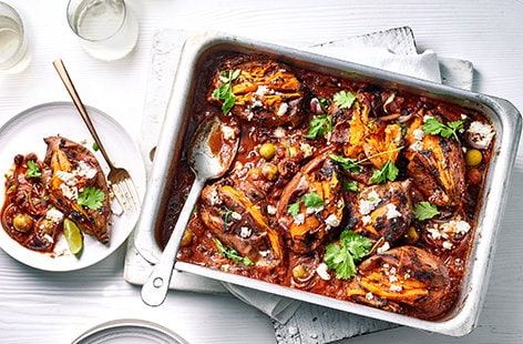 Image of "Chipotle baked sweet potatoes and black beans"