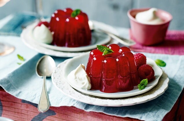 Raspberry and rose water jellies