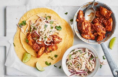 Image of "Korean-style chicken tacos"