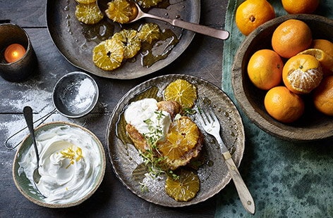 Image of "French toast with caramel clementines"