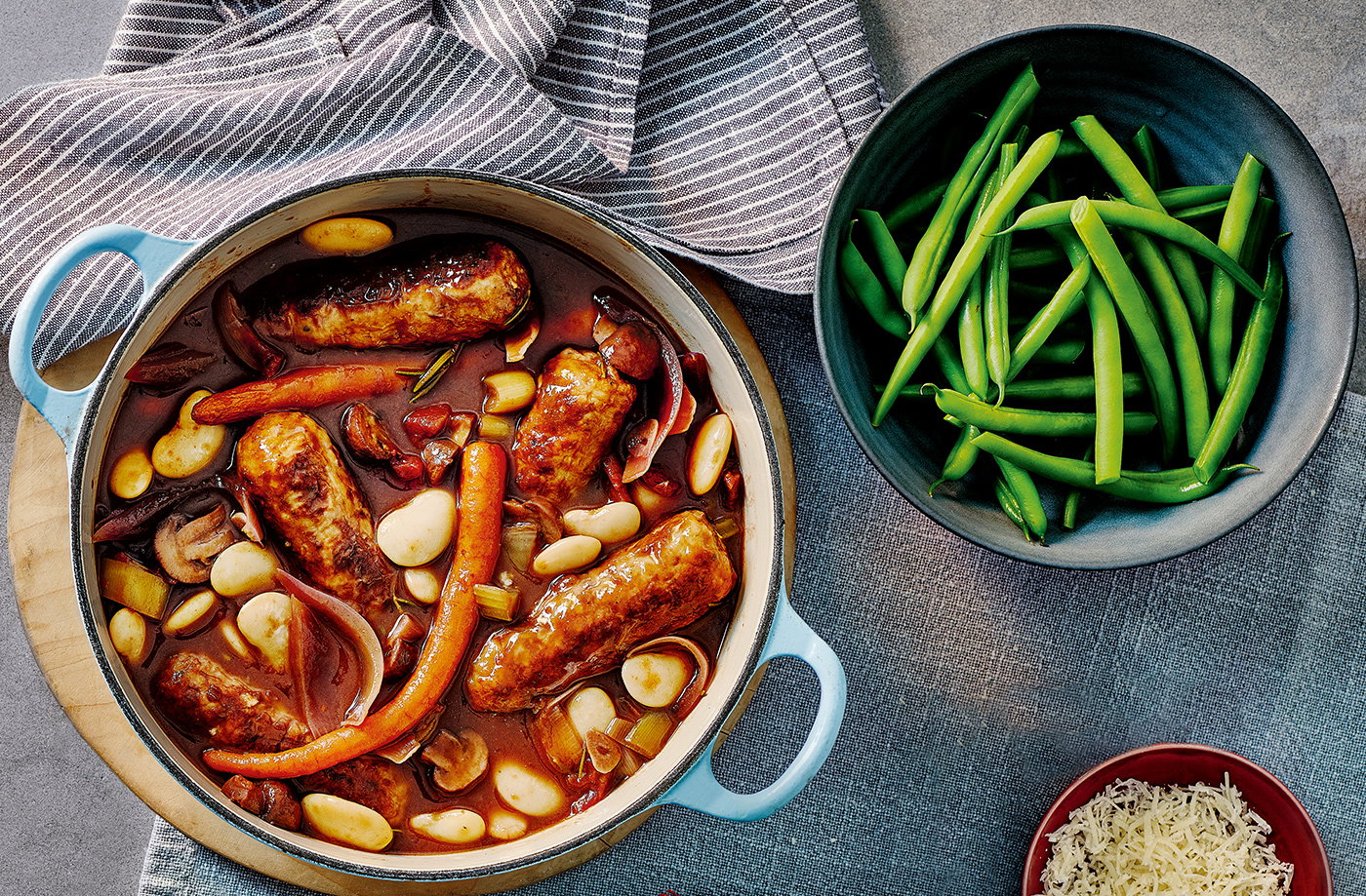Slow-cooker sausage and butter bean casserole