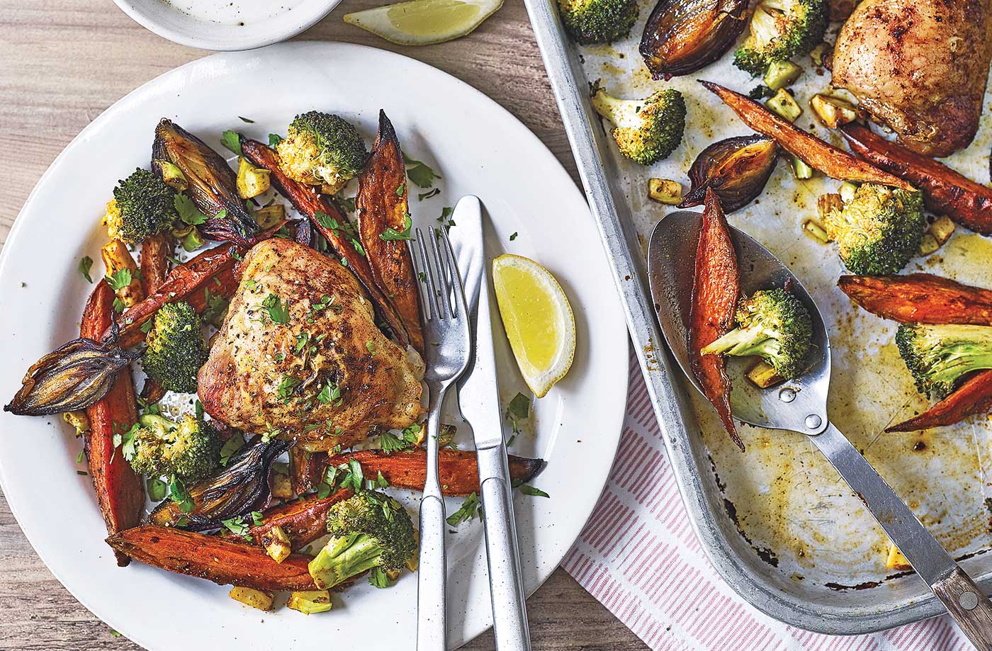 Spicy chicken traybake