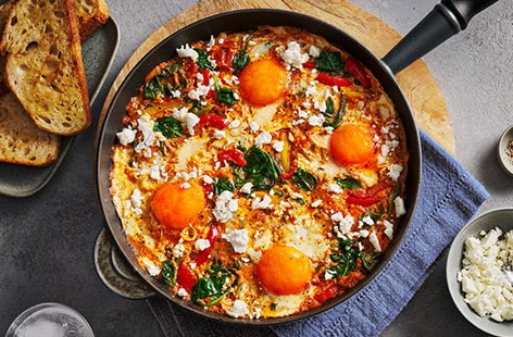 Image of "Chilli and tomato baked eggs"
