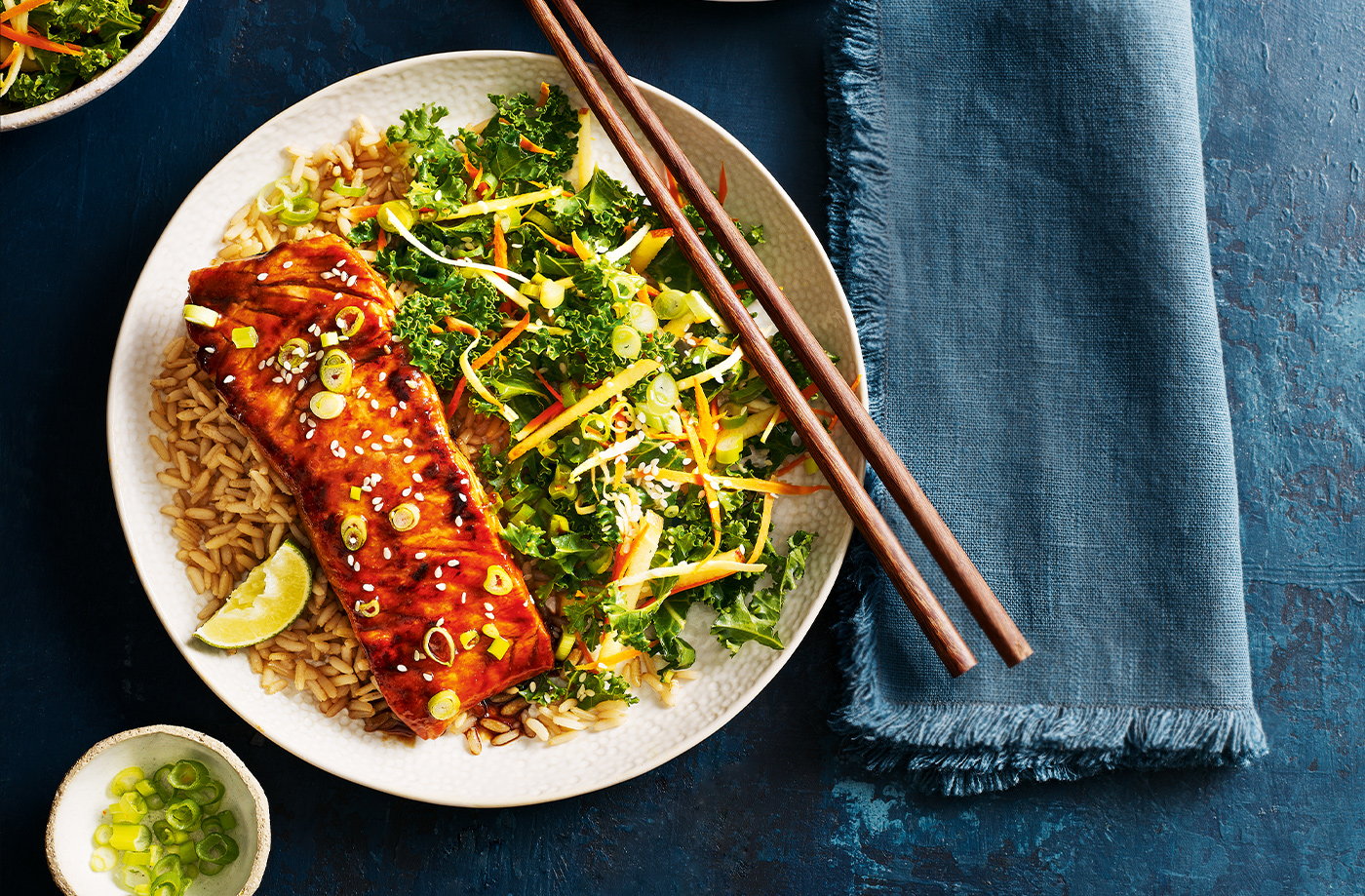 Ella's 'scratch cook' sticky miso-glazed salmon