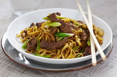 Image of "Beef and black bean chow mein"