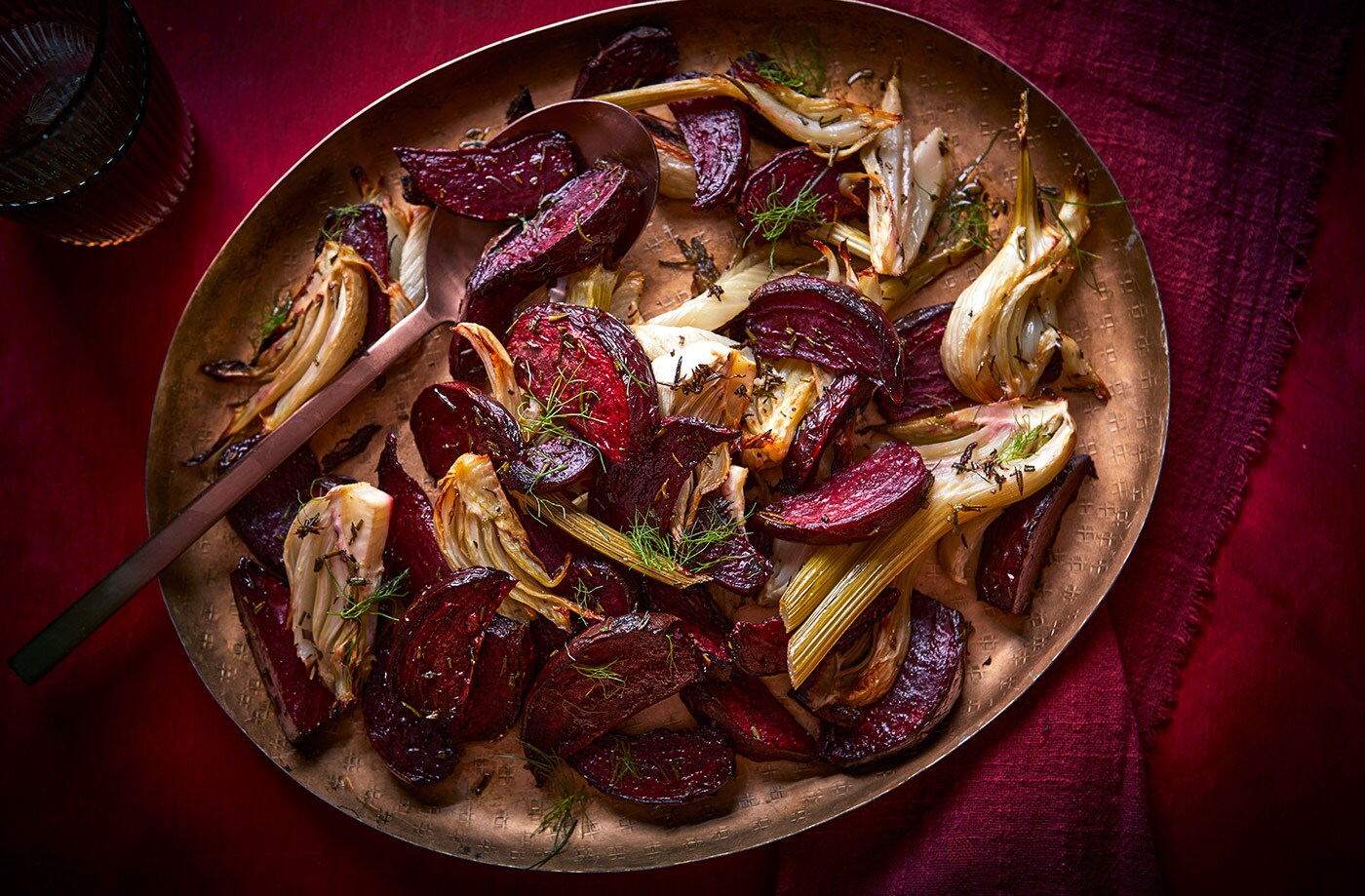 Gin-roasted beetroot and fennel