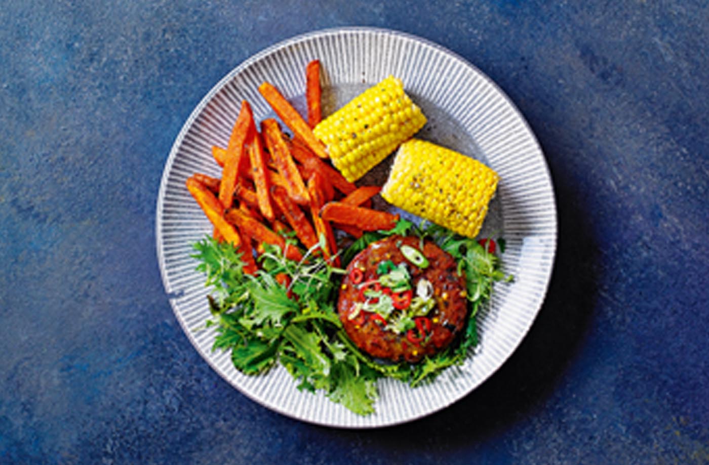 Spicy honey-mustard veggie burgers