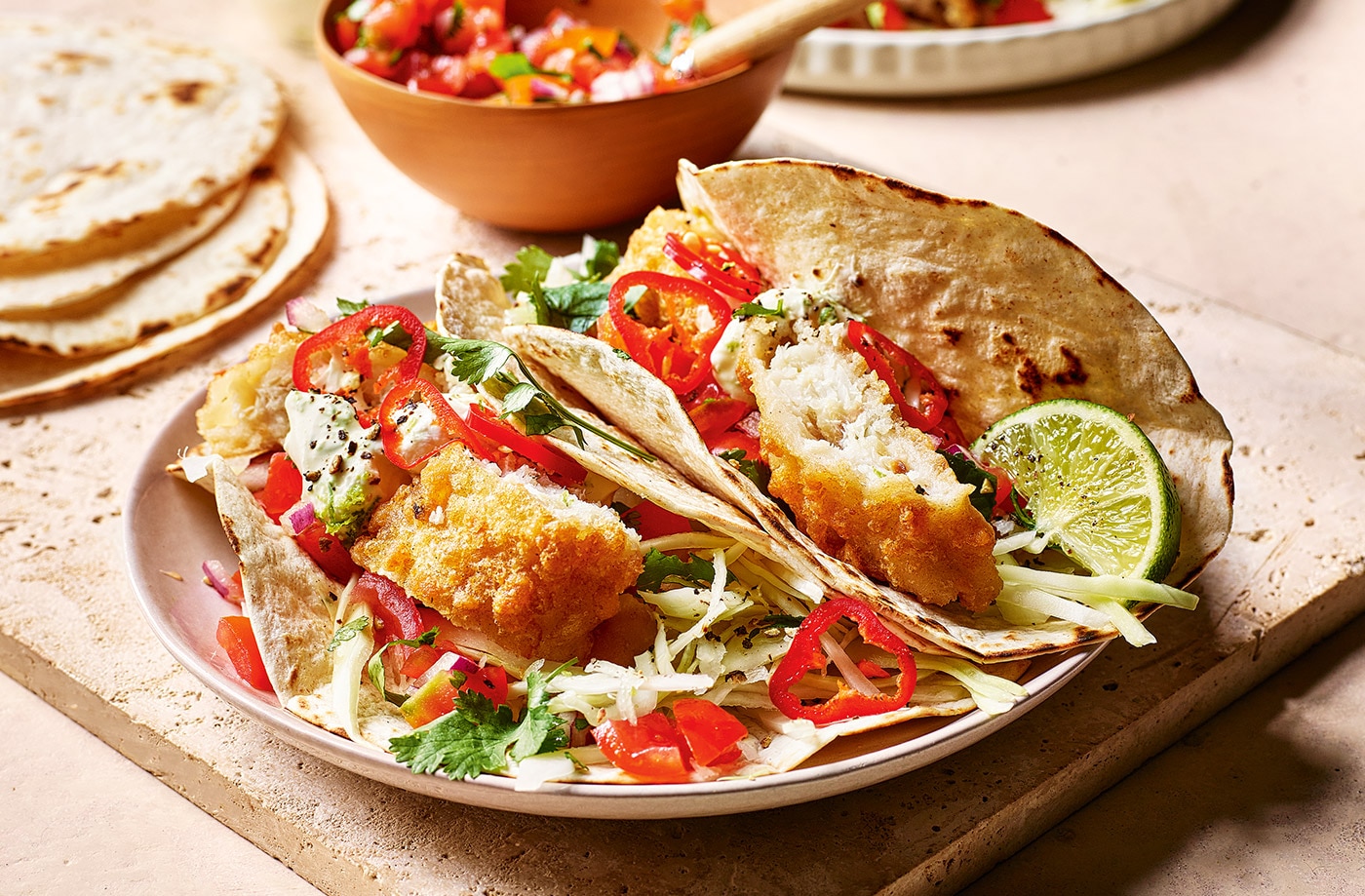 Cheat's fish tacos