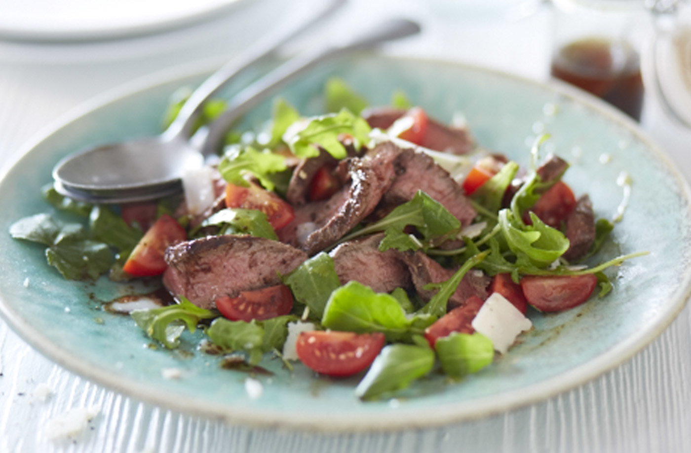 Italian beef, rocket and parmesan warm salad