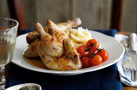 Image of "Roast poussin with saffron and mash"