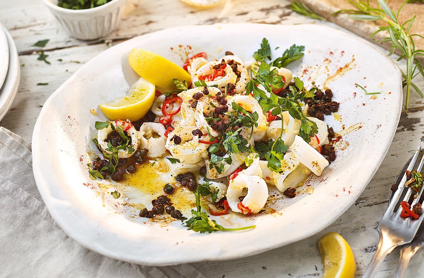Sticky garlic squid