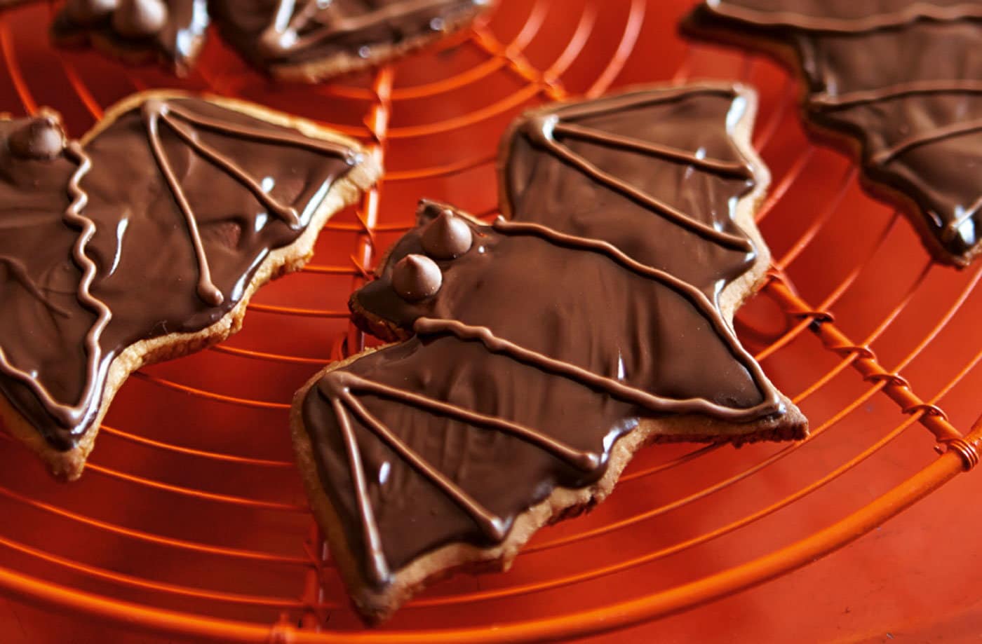 Chocolate ginger bat biscuits