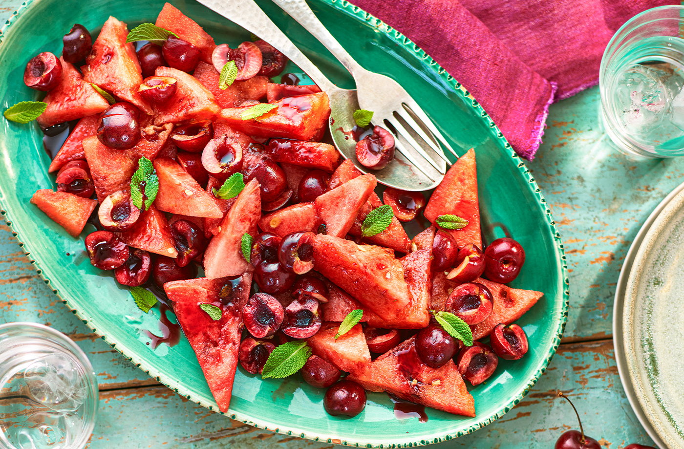 Cherry and watermelon salad