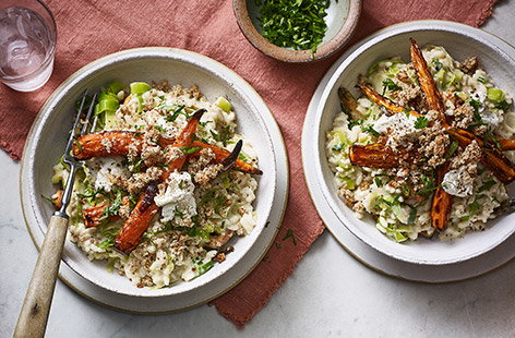 Image of "Cheesy roasted carrot risotto"