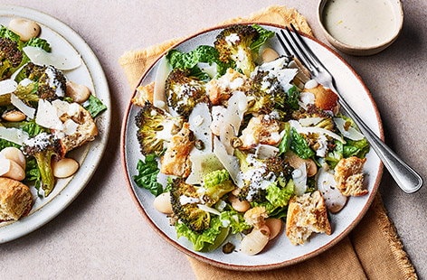 Image of "Roasted broccoli Caesar-style salad"