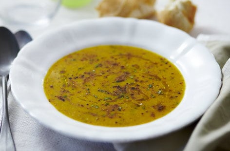 Image of "Butternut squash & chestnut soup with mushroom"