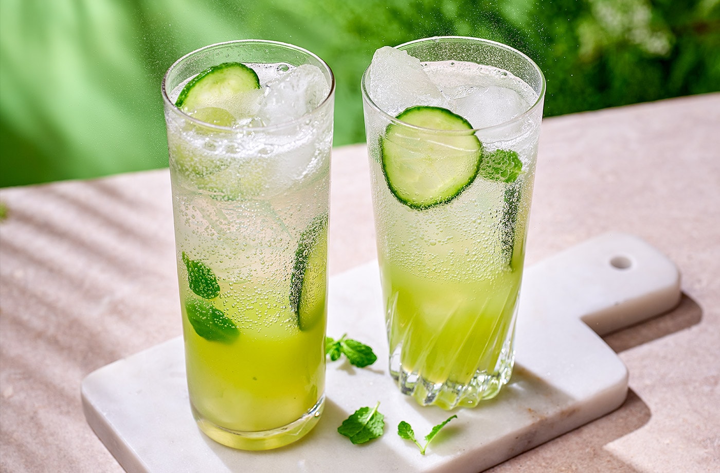 Cucumber, lime and mint tonic
