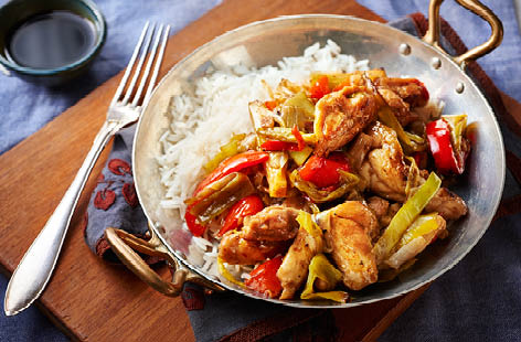 Image of "Spicy chicken and leek stir-fry"