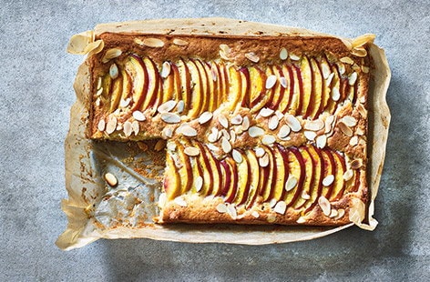 Image of "Nectarine Bakewell traybake"
