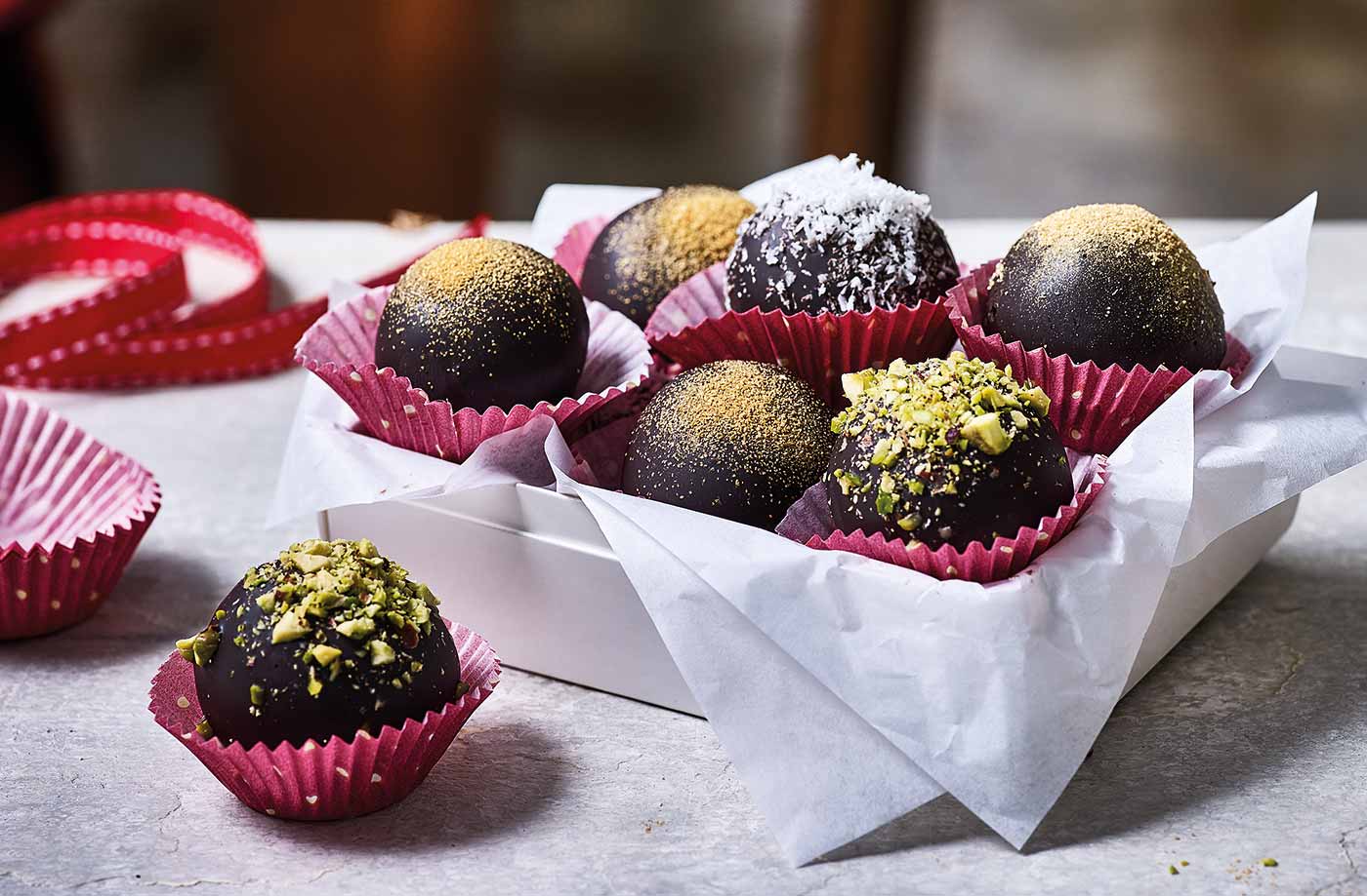 Chocolate marzipan truffles