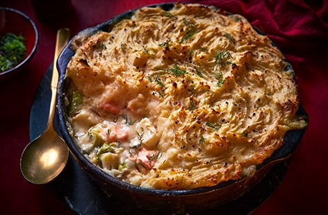 Image of "Fish pie with capers, dill and celeriac mash"