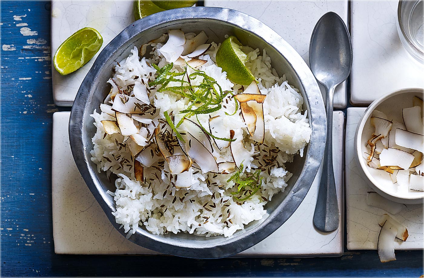 Rice with lime and coconut