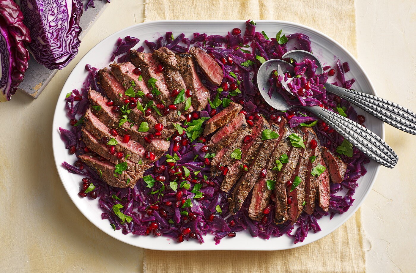 Braised red cabbage with pomegranate