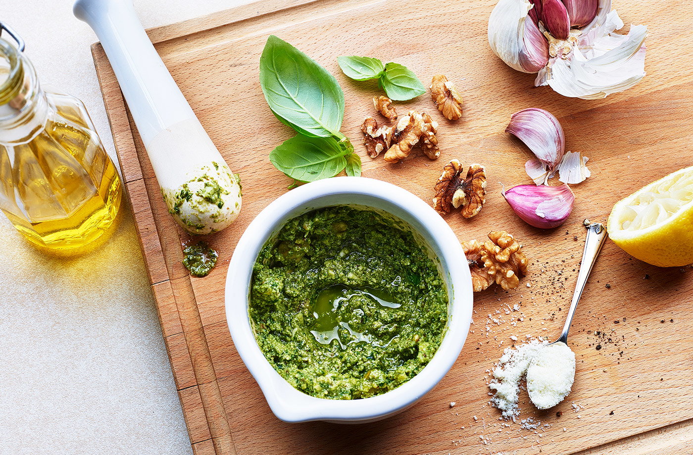 Basil and walnut pesto