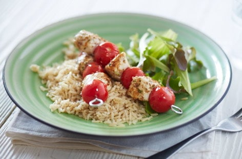 Image of "Cumin chicken and cherry tomato skewers"