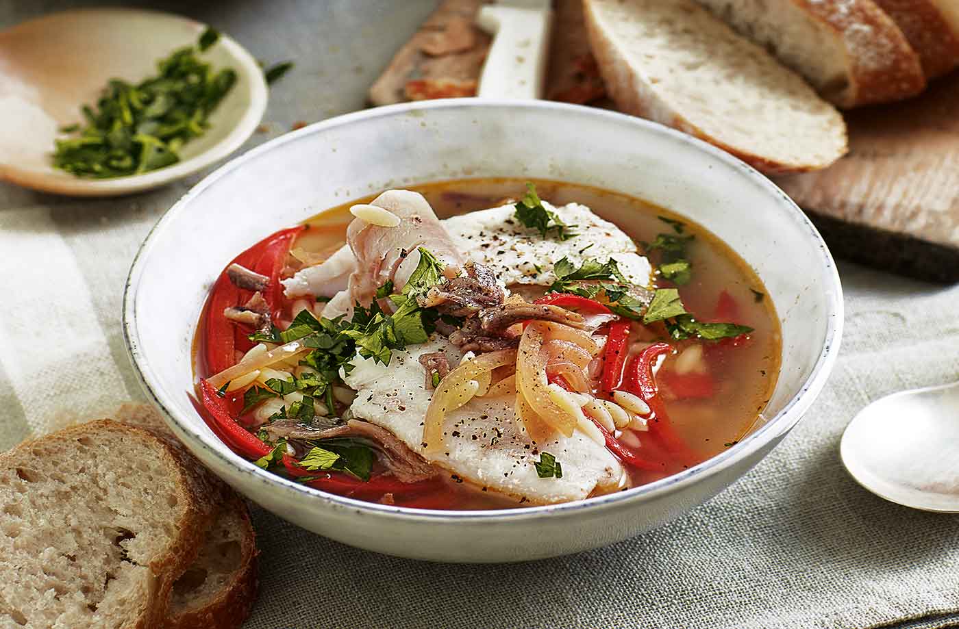 Sicilian-style hake broth