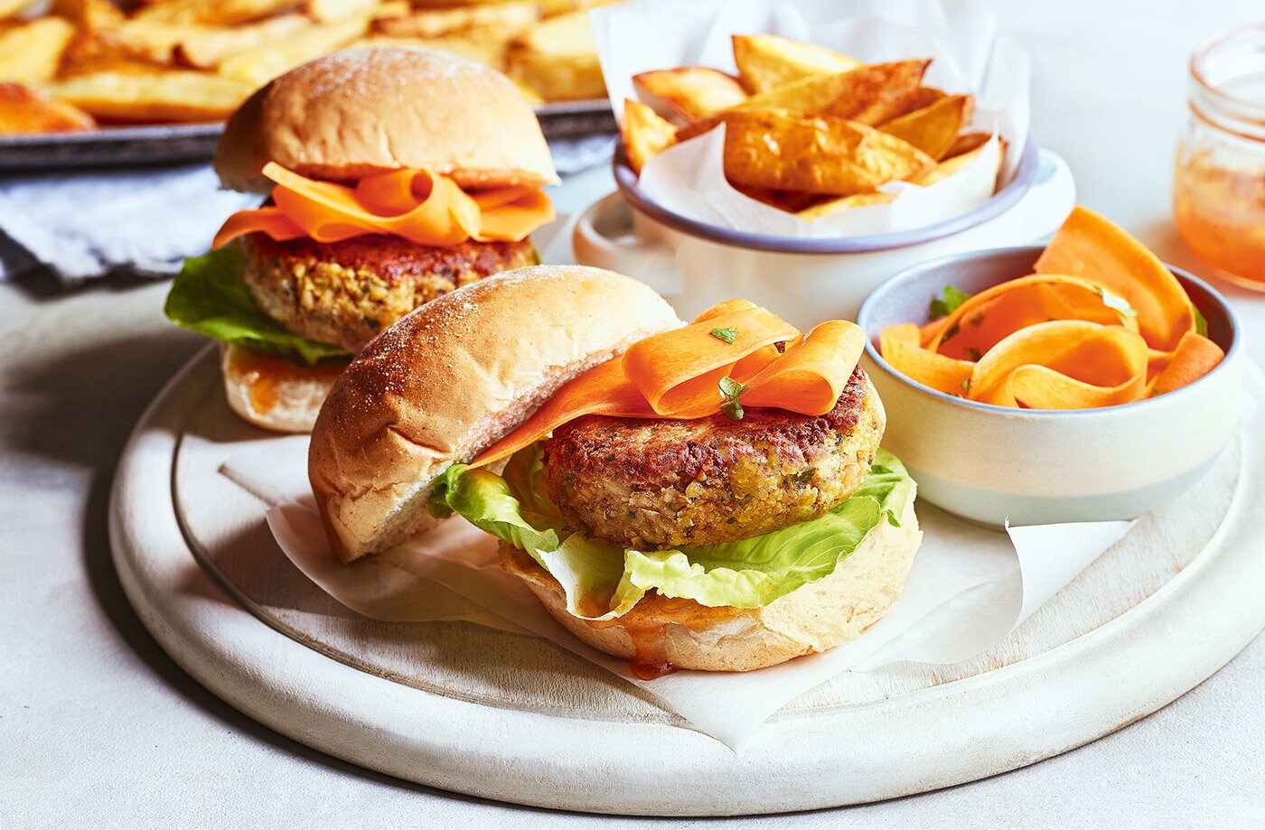 Curried chickpea burgers