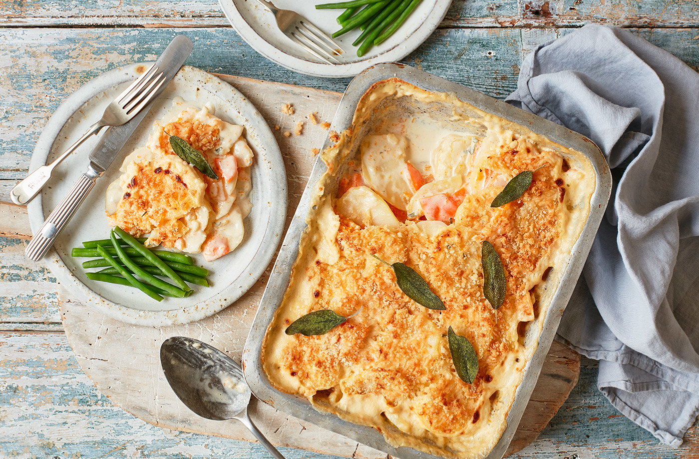 Potato and butternut squash gratin