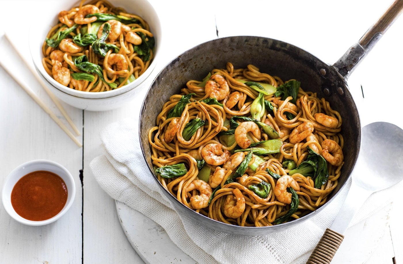 One-pot prawn and noodle stir-fry