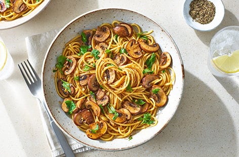 Image of "Soy butter mushroom pasta"