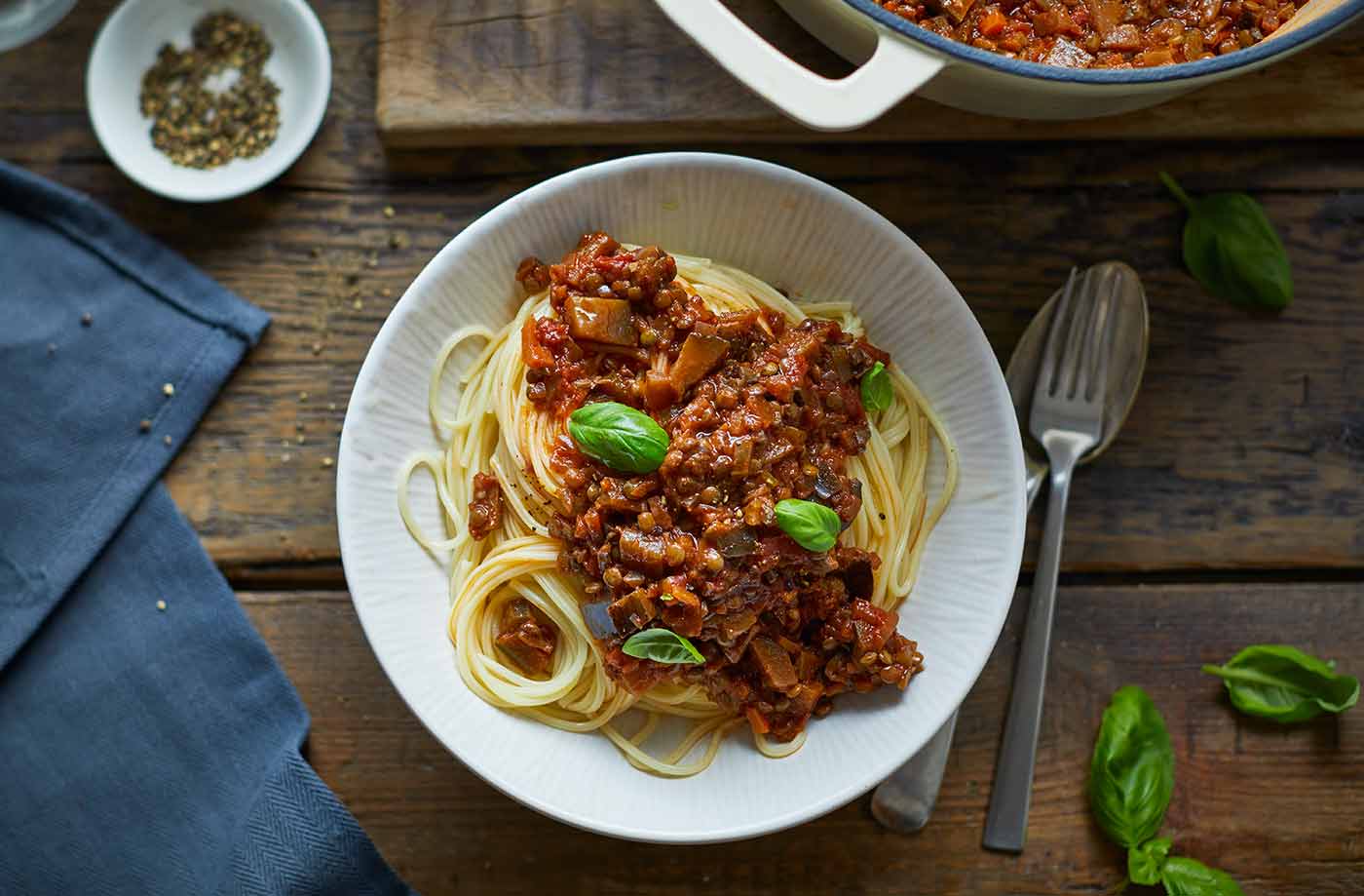 Vegan spaghetti Bolognese