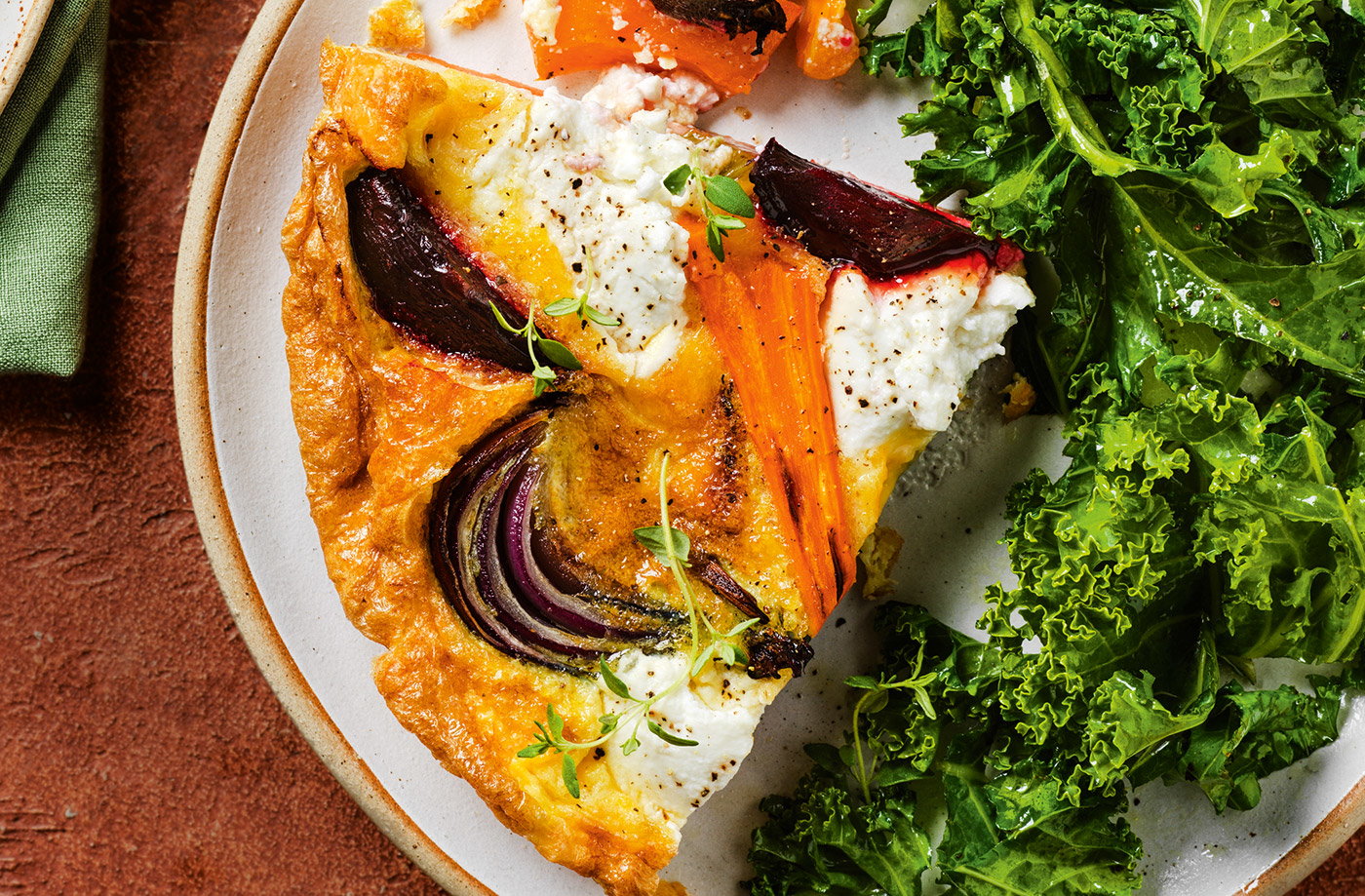 Roasted veg and ricotta frittata