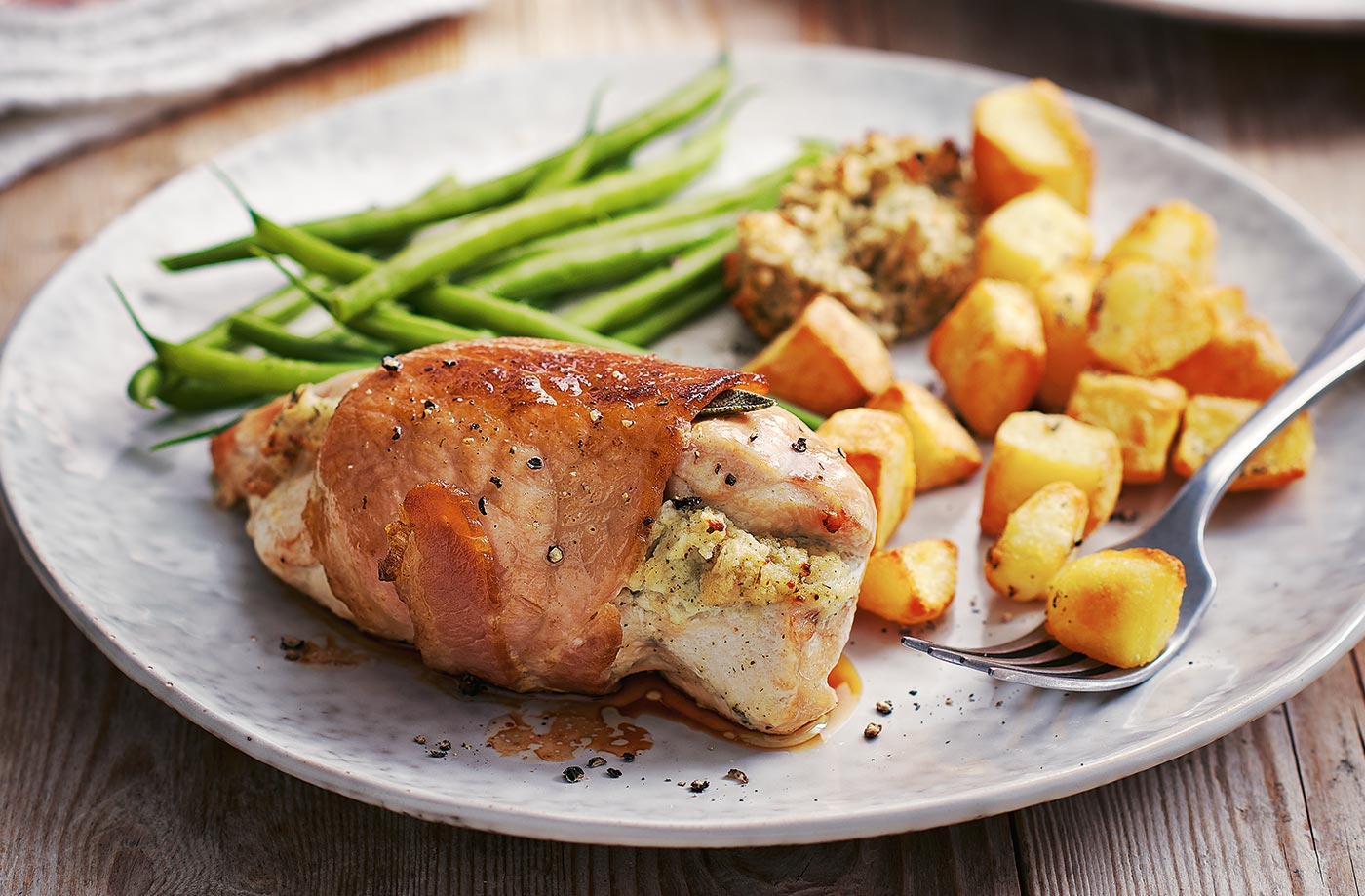 Garlic and herb-stuffed chicken breasts
