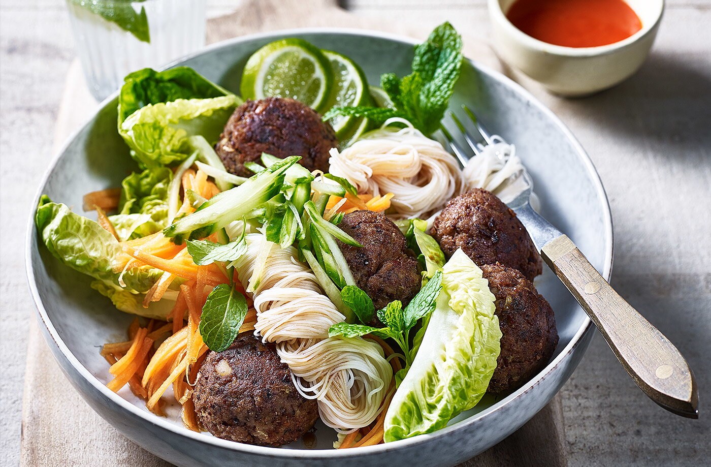Meatball noodle bowls