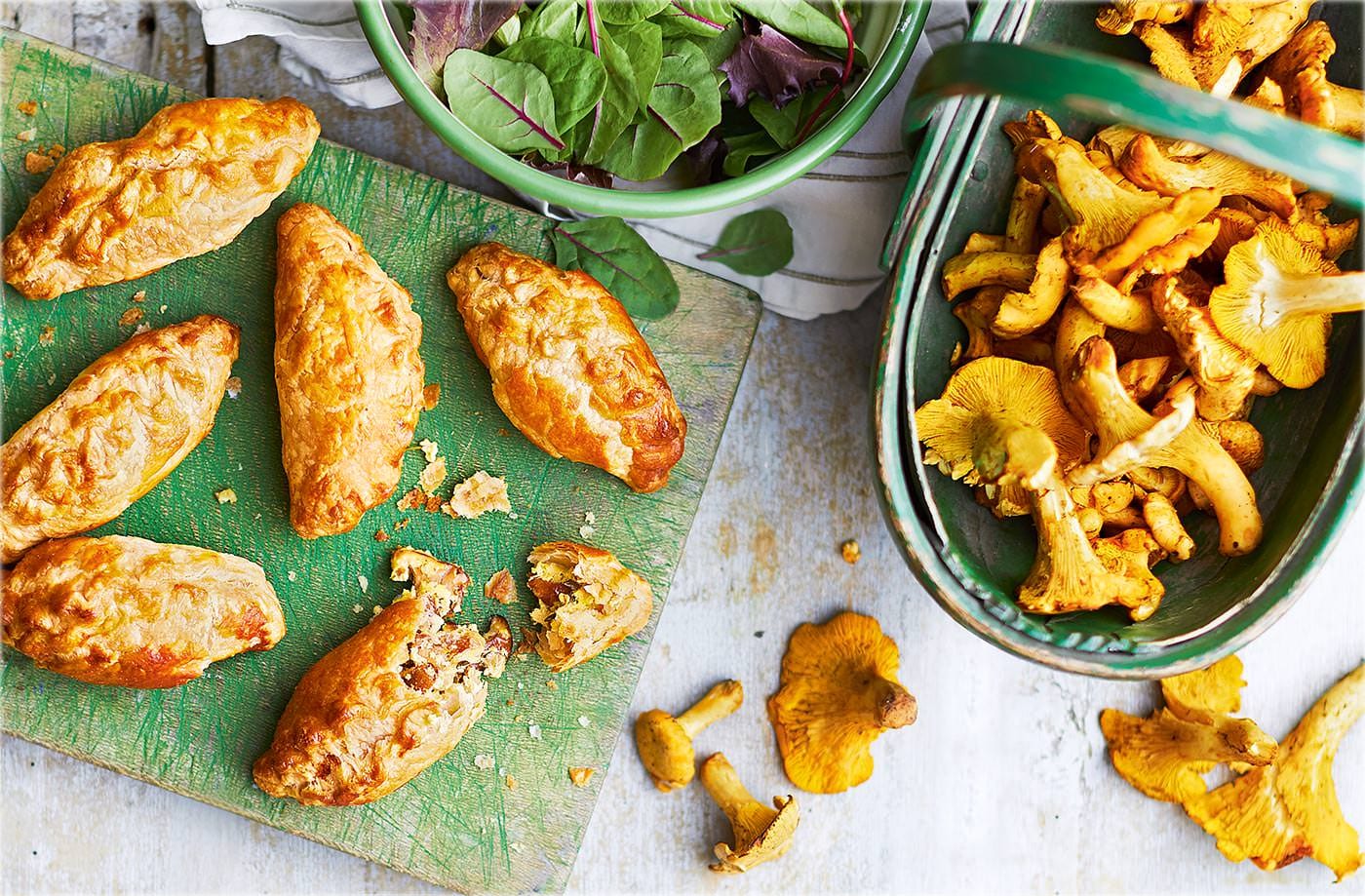 Wild mushroom and ricotta pastizzi