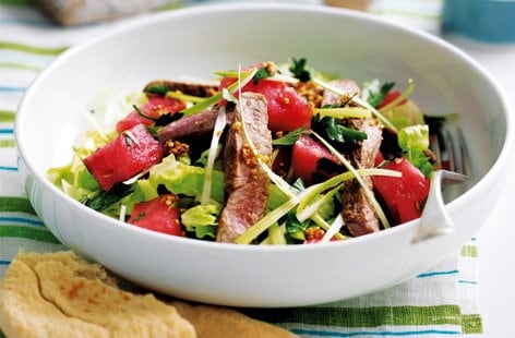 Image of "Sticky lamb, sesame and watermelon salad"