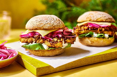 Image of "Barbecue cauliflower cheeseburger"