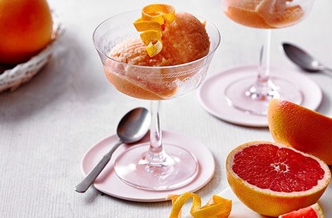 Red grapefruit sorbet