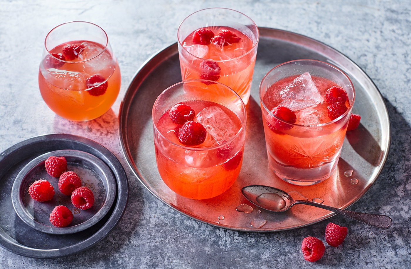 Raspberry whisky sour