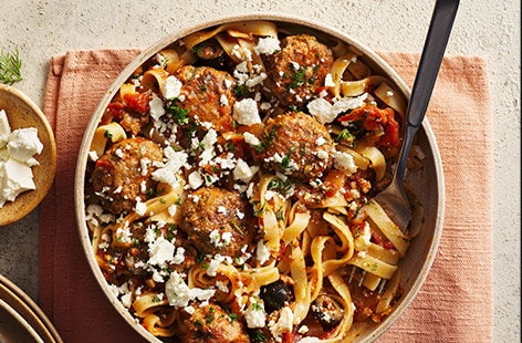 Lamb meatballs with cheese and dill