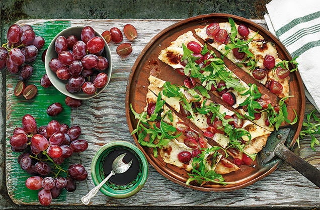 Grape and brie flatbreads