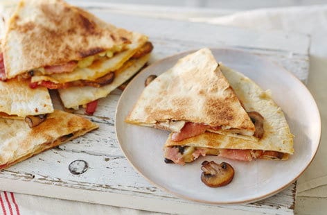 Image of "Bacon and mushroom quesadillias"